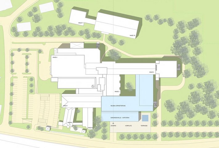 (PEITHNER Architekten) Grafik des Neu- und Erweiterungsbaus